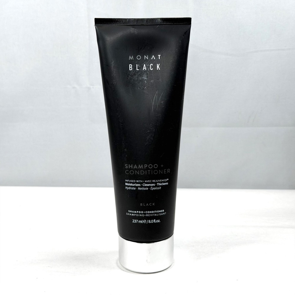 Monat Black 2 in 1 Shampoo + Conditioner Infused with Rejuvenique 8oz / New